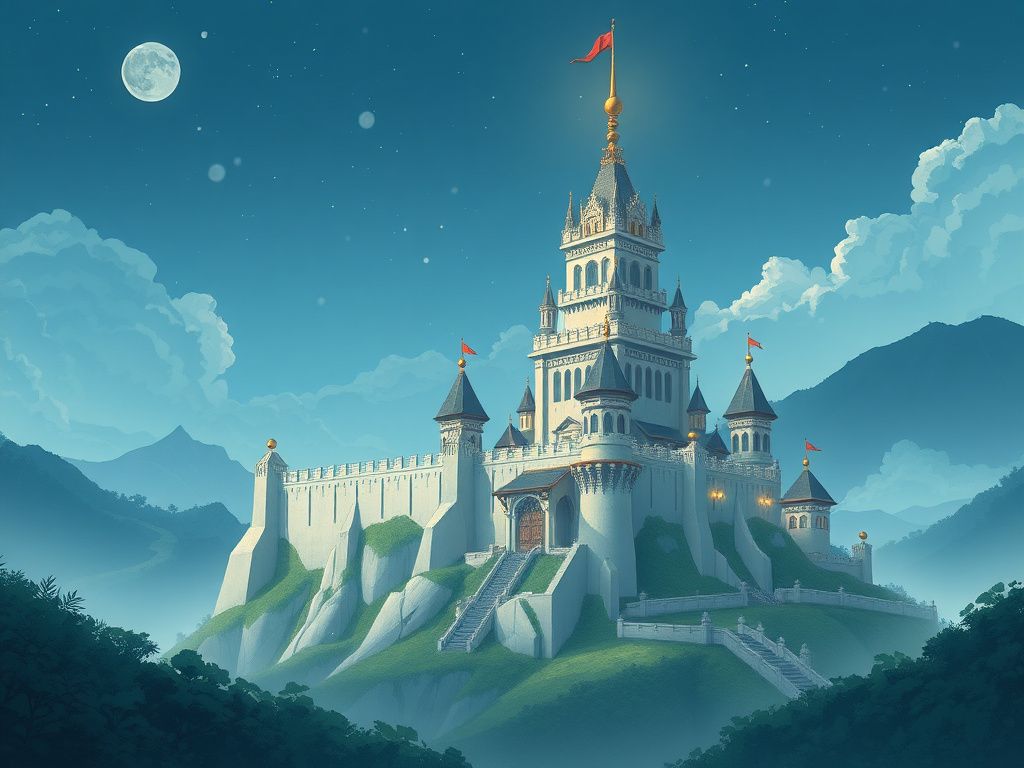 Popular Korean fantasy webtoon cover with a silver castle