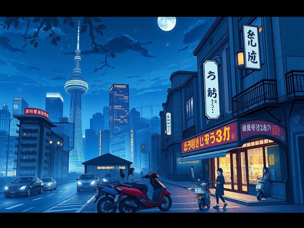 Popular Korean webtoon cover with a dramatic blue city night